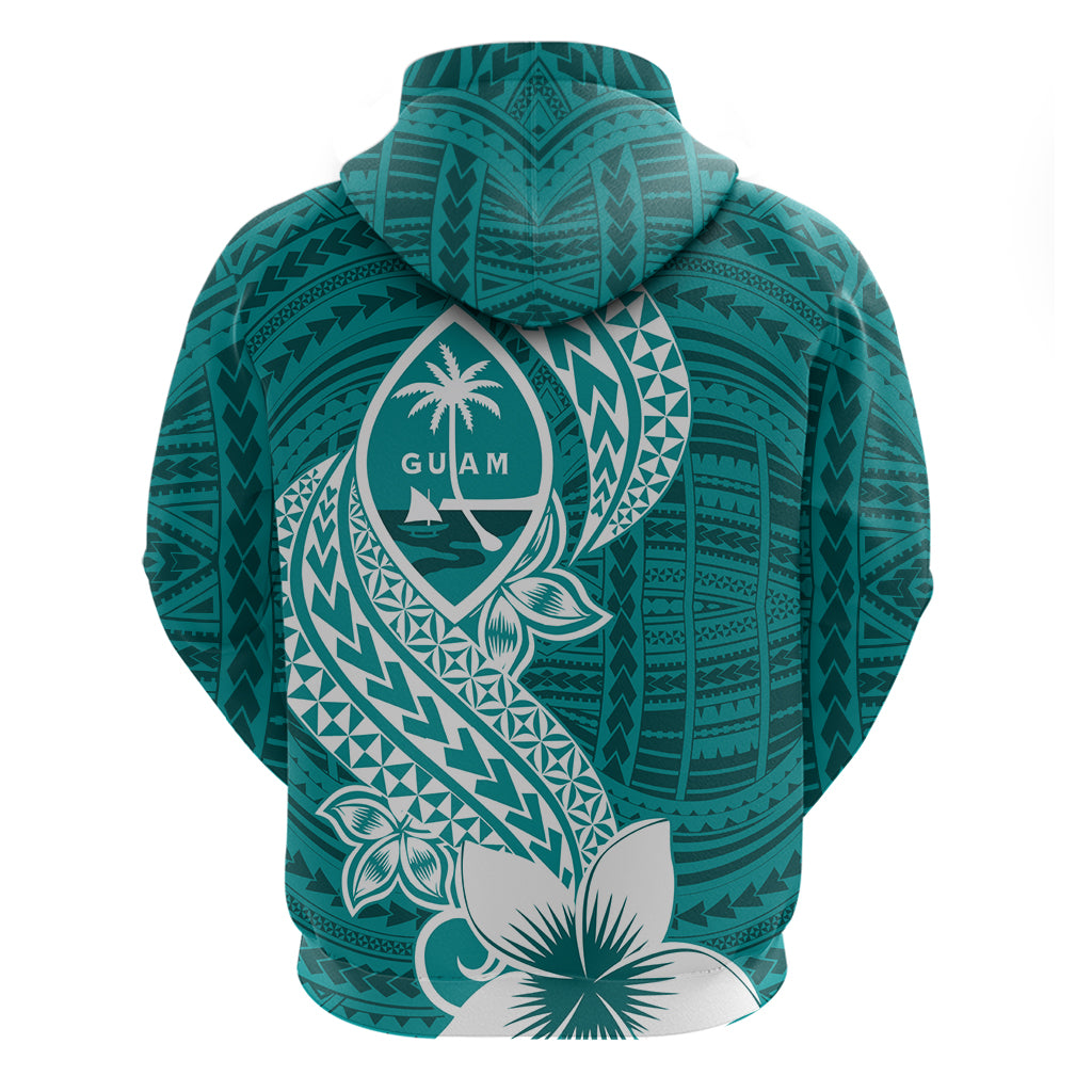 Hafa Adai Guam Zip Hoodie Polynesian Floral Teal Pattern LT01 - Polynesian Pride