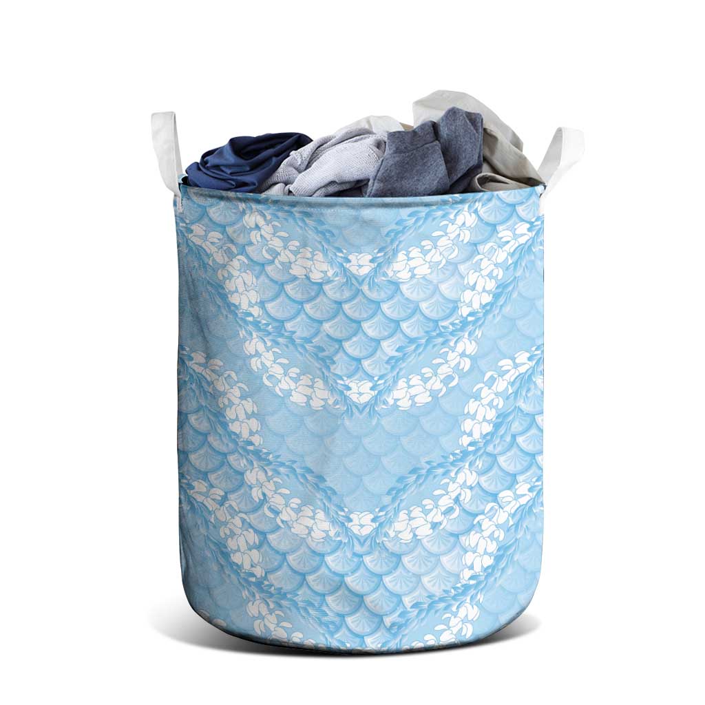 Baby Blue Mermaid Puakenikeni Maile Lei Laundry Basket LT01 - Polynesian Pride