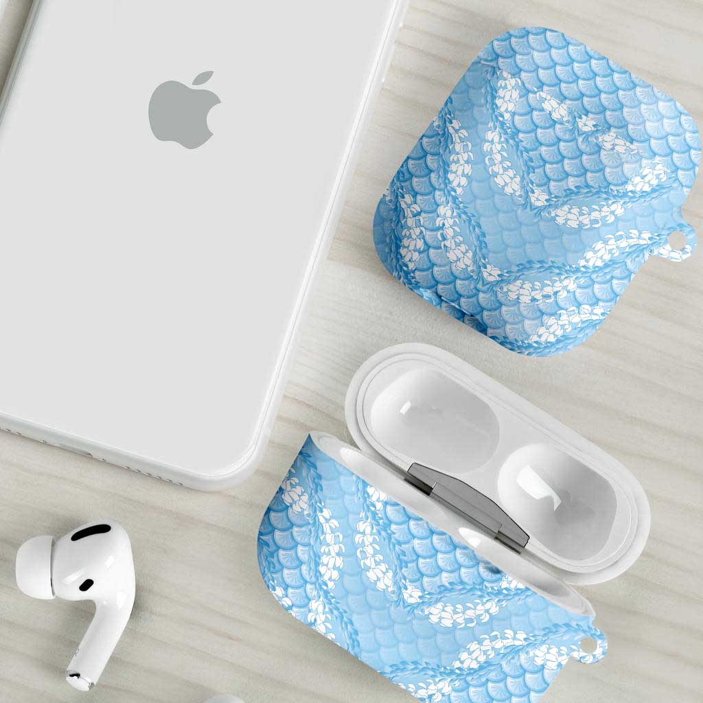 Baby Blue Mermaid Puakenikeni Maile Lei AirPods Case LT01 - Polynesian Pride