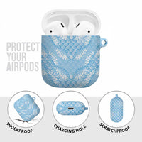 Baby Blue Mermaid Puakenikeni Maile Lei AirPods Case LT01 - Polynesian Pride