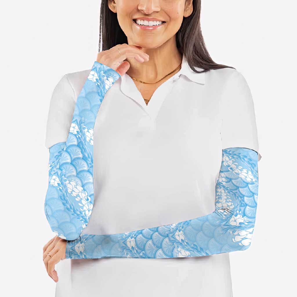 Baby Blue Mermaid Puakenikeni Maile Lei Arm Sleeves LT01 - Polynesian Pride