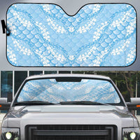 Baby Blue Mermaid Puakenikeni Maile Lei Auto Sun Shade LT01 Blue - Polynesian Pride