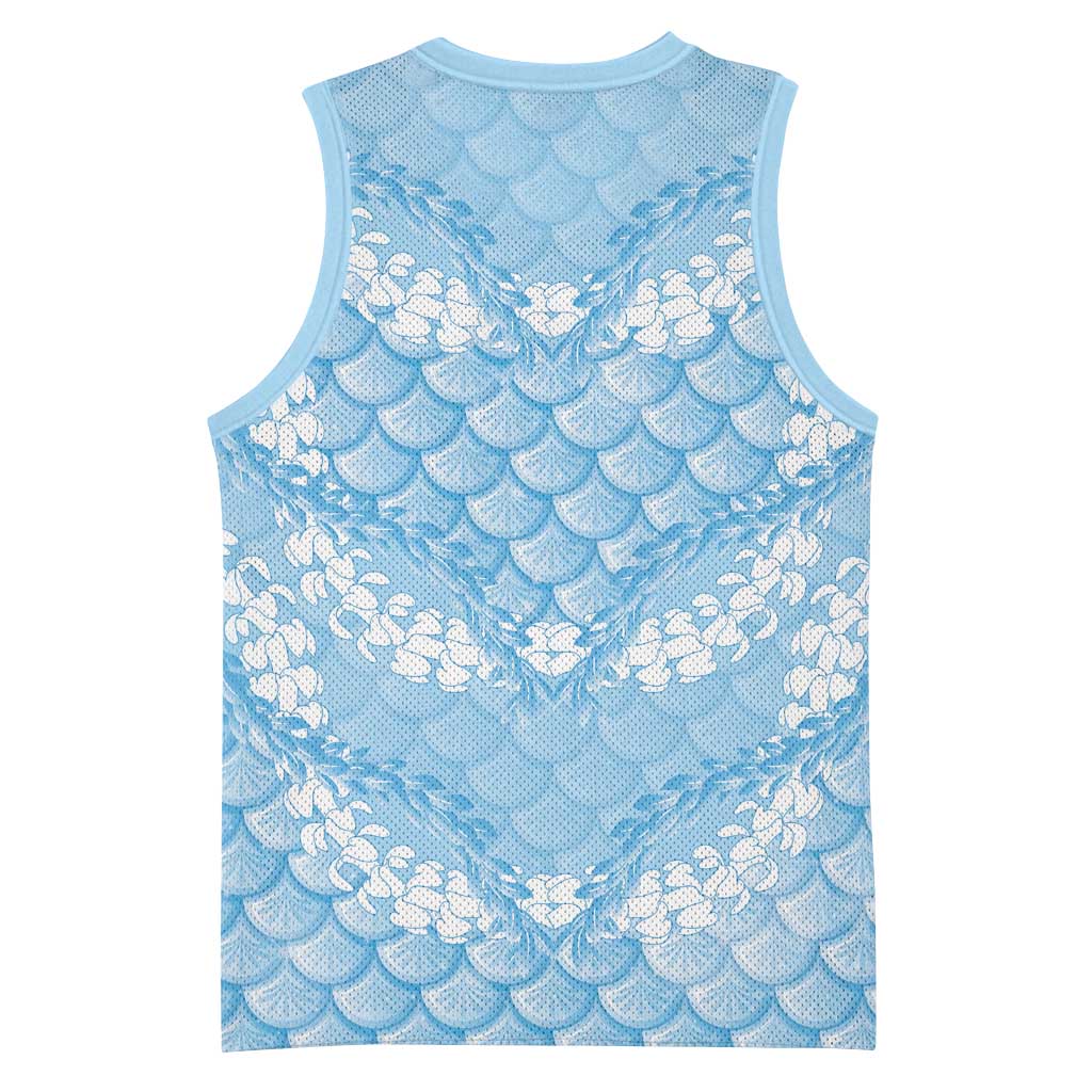Baby Blue Mermaid Puakenikeni Maile Lei Basketball Jersey LT01 - Polynesian Pride