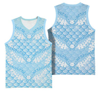 Baby Blue Mermaid Puakenikeni Maile Lei Basketball Jersey LT01 - Polynesian Pride