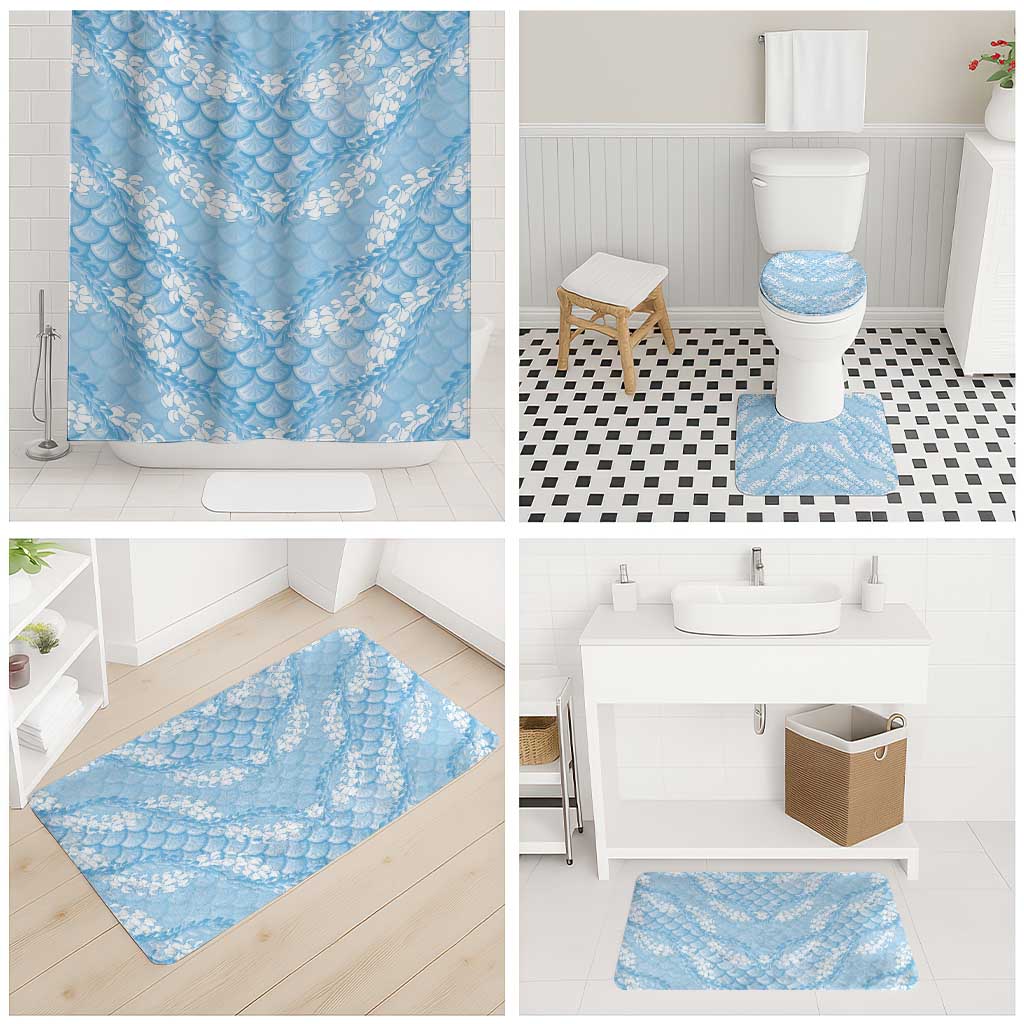 Baby Blue Mermaid Puakenikeni Maile Lei Bathroom Set LT01 - Polynesian Pride