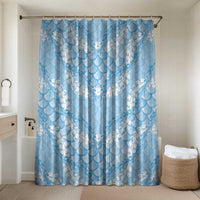Baby Blue Mermaid Puakenikeni Maile Lei Bathroom Set LT01 Shower Curtain Only Blue - Polynesian Pride
