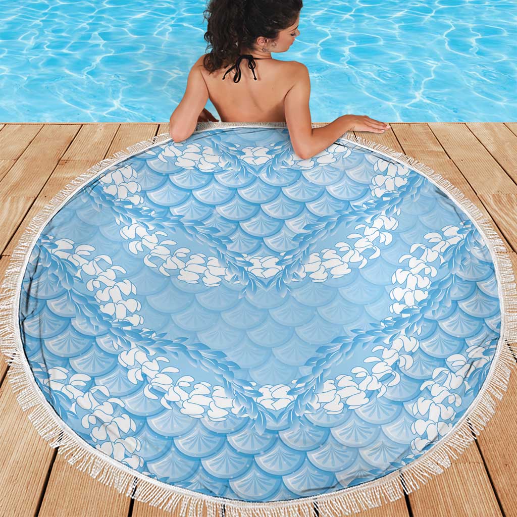 Baby Blue Mermaid Puakenikeni Maile Lei Beach Blanket LT01 - Polynesian Pride