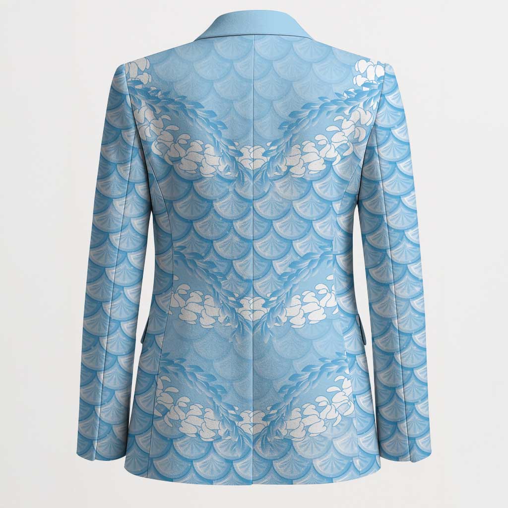 Baby Blue Mermaid Puakenikeni Maile Lei Blazer LT01 - Polynesian Pride