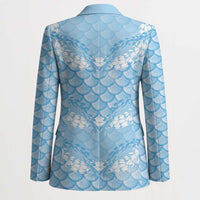 Baby Blue Mermaid Puakenikeni Maile Lei Blazer LT01 - Polynesian Pride