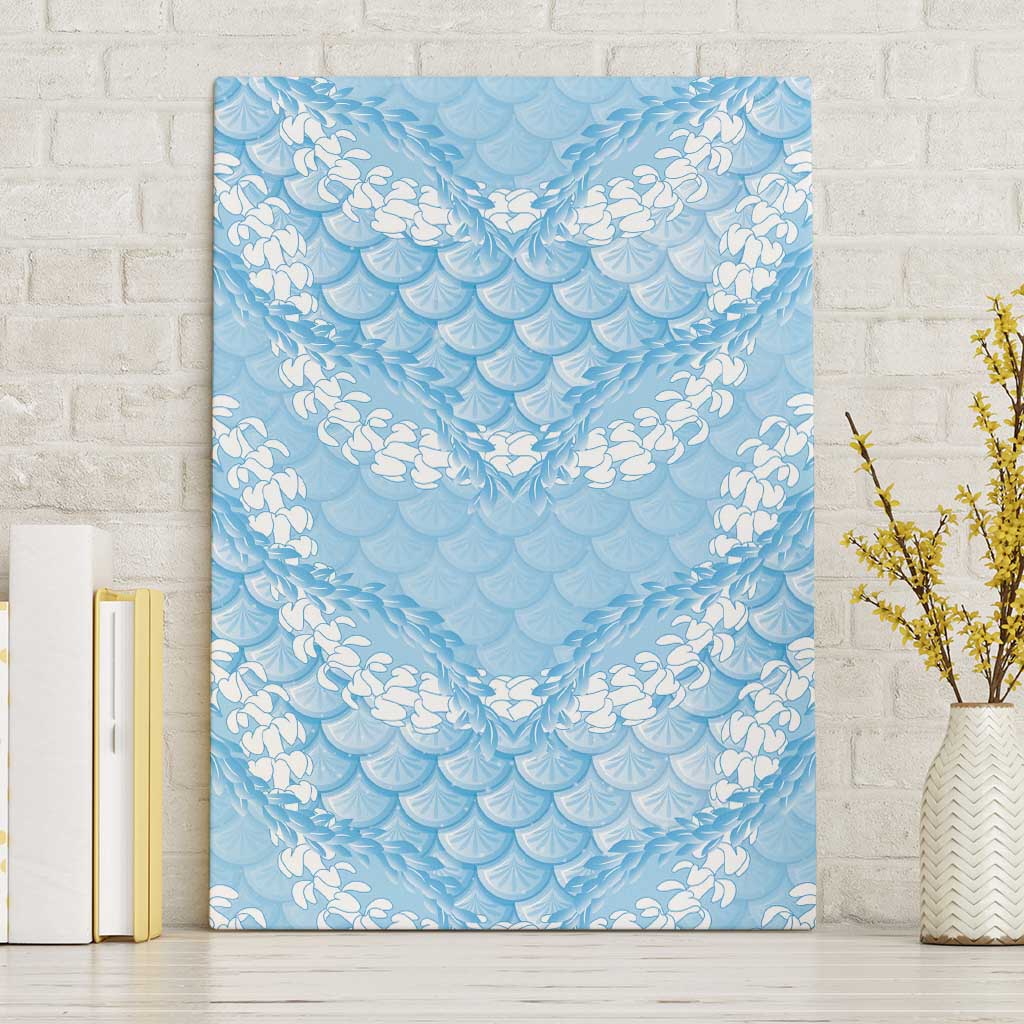 Baby Blue Mermaid Puakenikeni Maile Lei Canvas Wall Art LT01 Without Frame Blue - Polynesian Pride