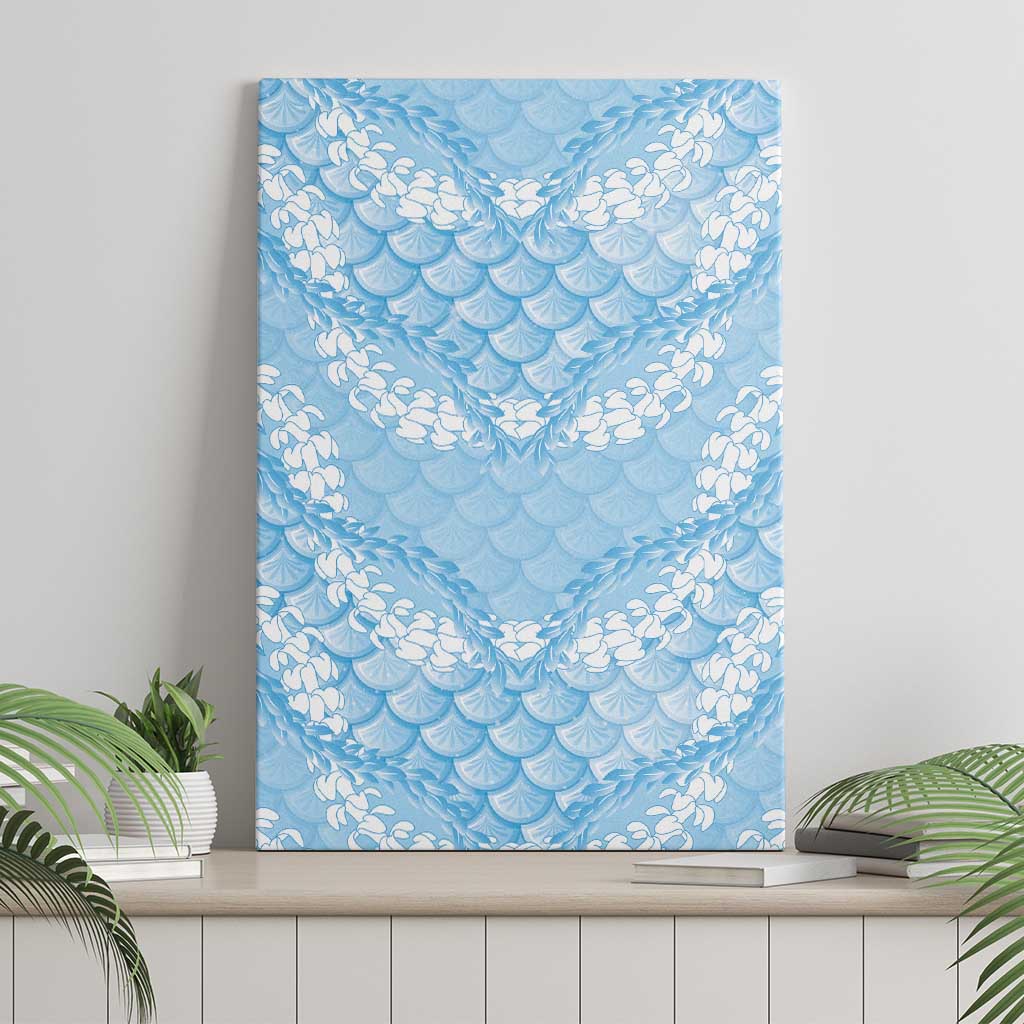 Baby Blue Mermaid Puakenikeni Maile Lei Canvas Wall Art LT01 - Polynesian Pride