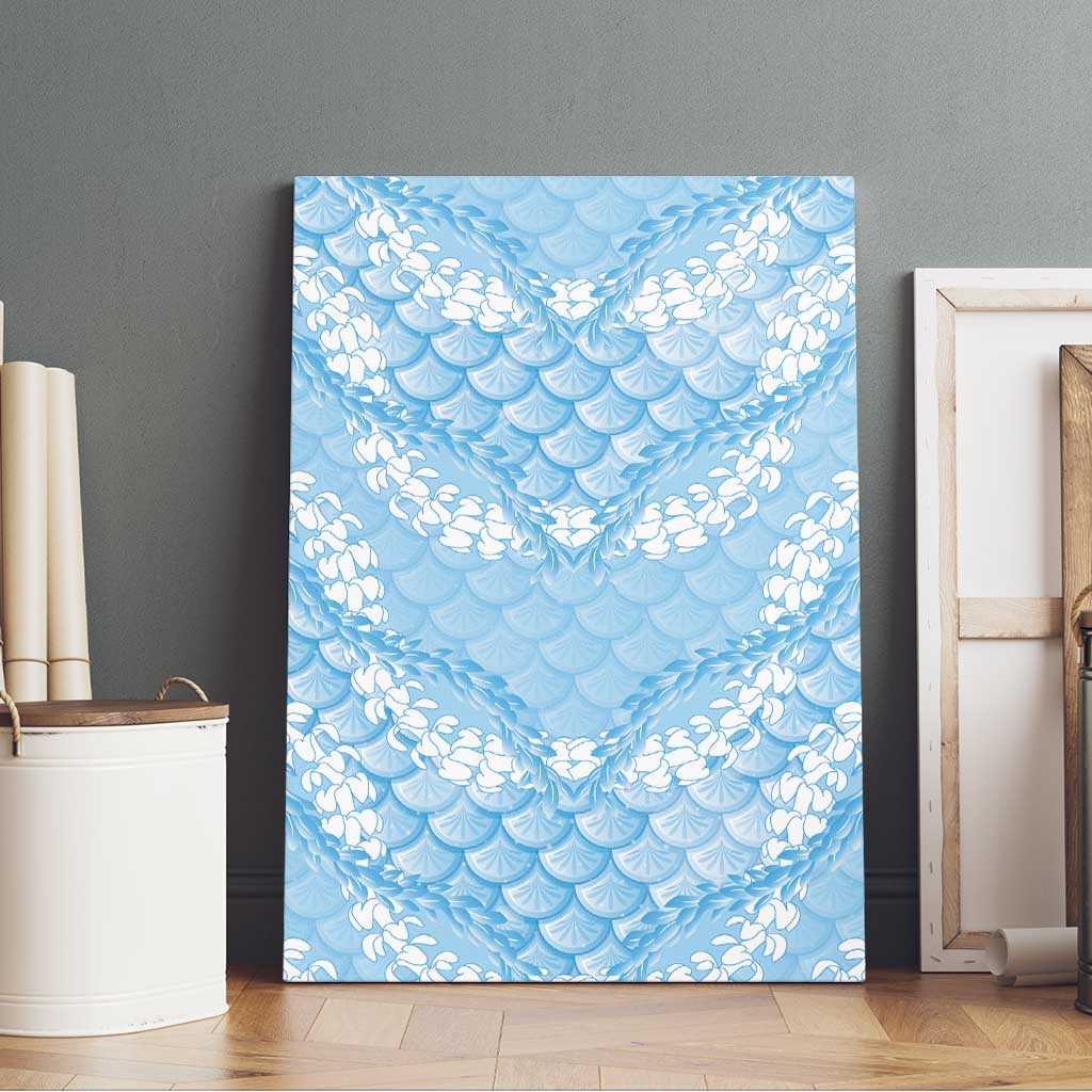Baby Blue Mermaid Puakenikeni Maile Lei Canvas Wall Art LT01 - Polynesian Pride