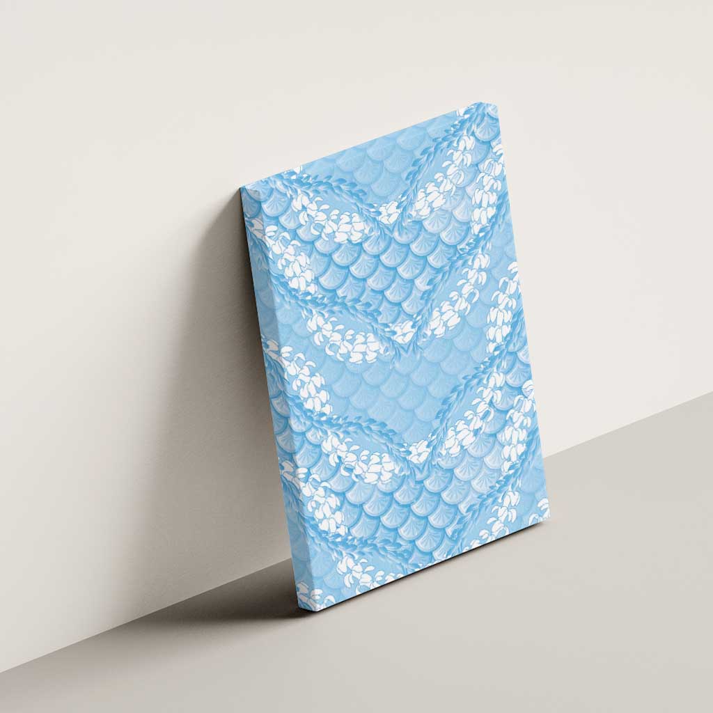 Baby Blue Mermaid Puakenikeni Maile Lei Canvas Wall Art LT01 - Polynesian Pride
