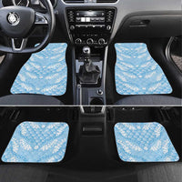 Baby Blue Mermaid Puakenikeni Maile Lei Car Mats LT01 Set 4pcs Blue - Polynesian Pride