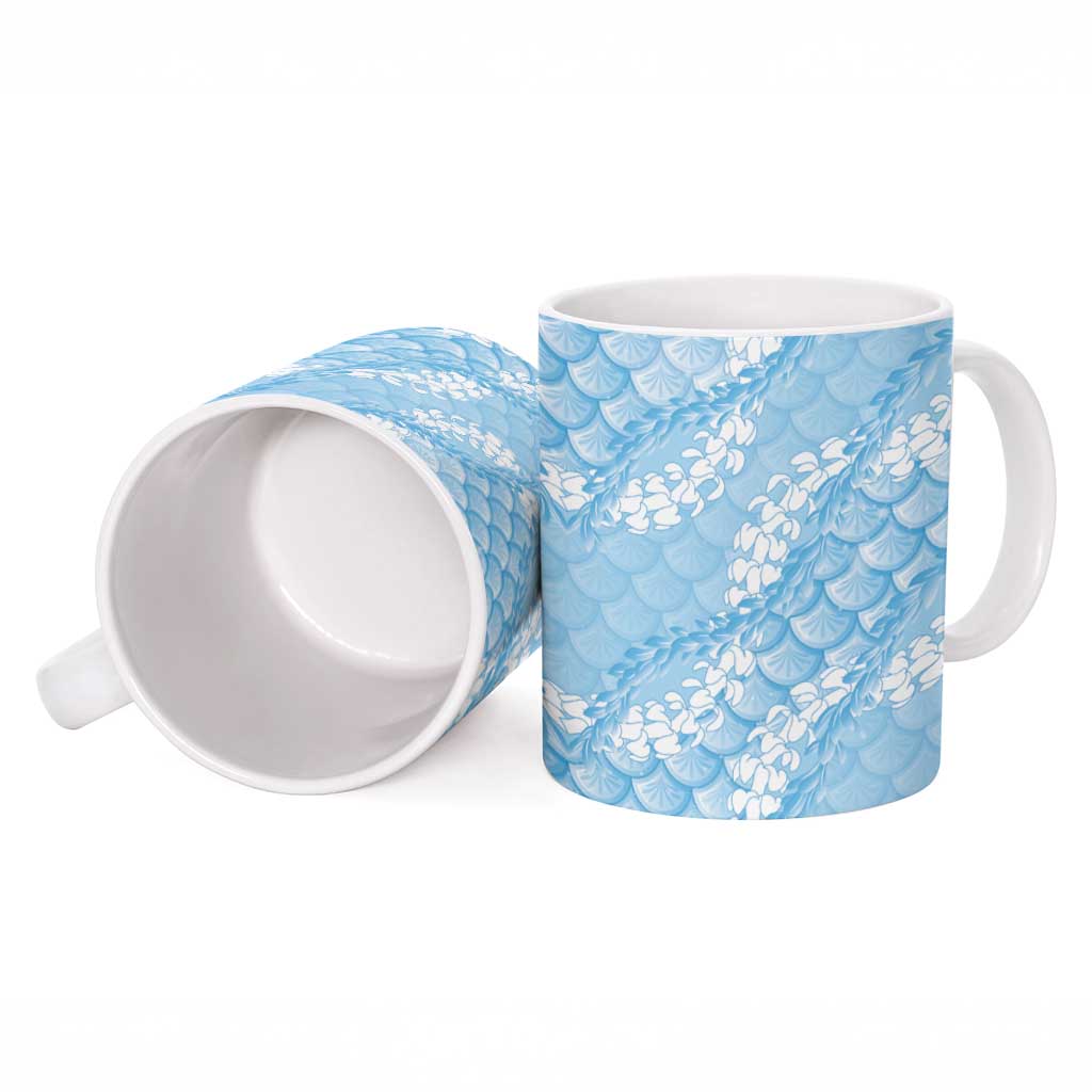 Baby Blue Mermaid Puakenikeni Maile Lei Ceramic Mug LT01 - Polynesian Pride
