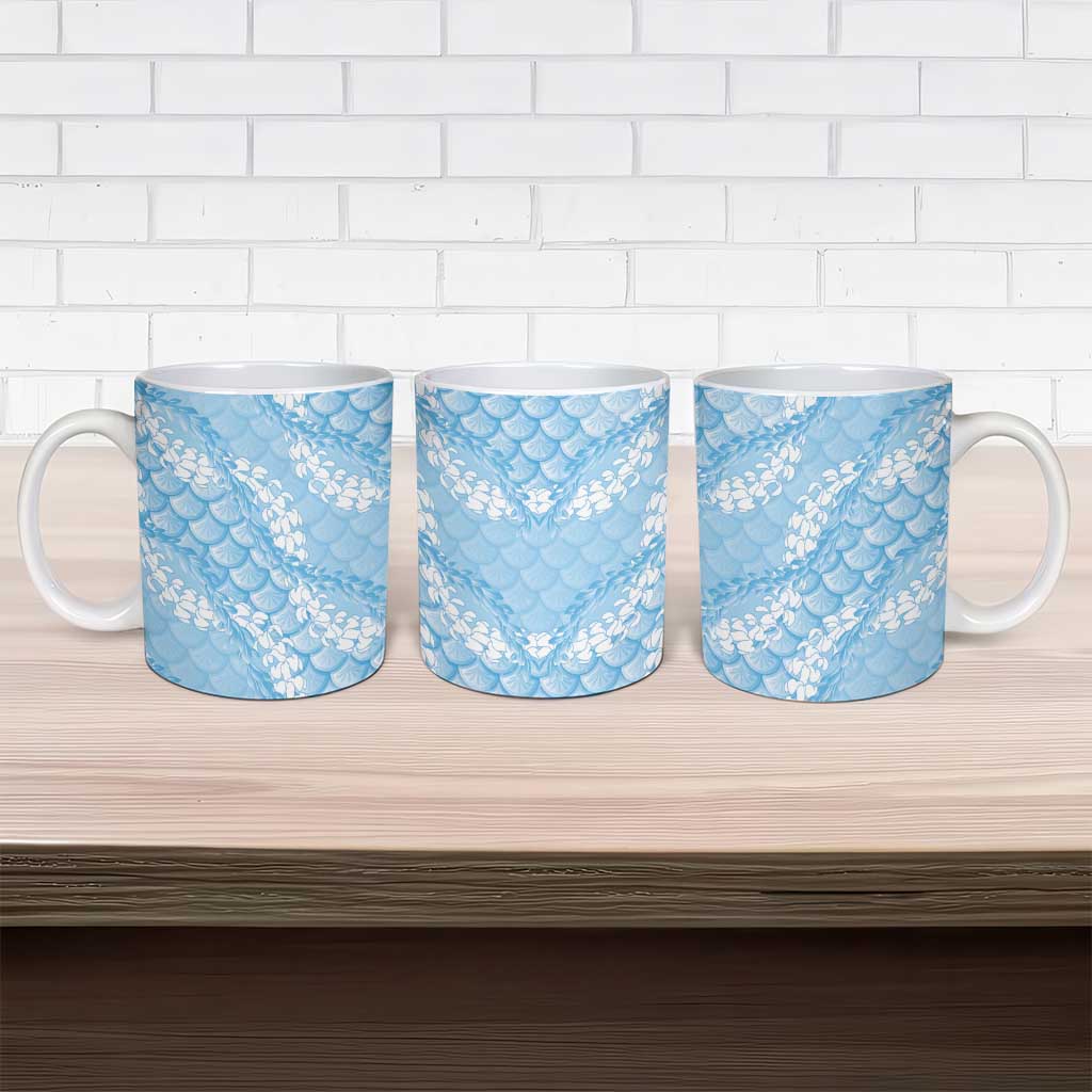 Baby Blue Mermaid Puakenikeni Maile Lei Ceramic Mug LT01 - Polynesian Pride