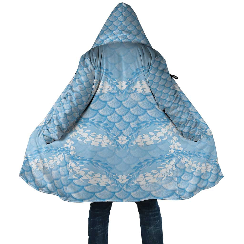 Baby Blue Mermaid Puakenikeni Maile Lei Cloak LT01 Unisex Blue - Polynesian Pride