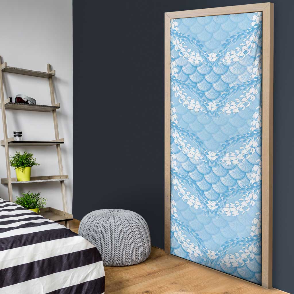 Baby Blue Mermaid Puakenikeni Maile Lei Door Cover LT01 - Polynesian Pride