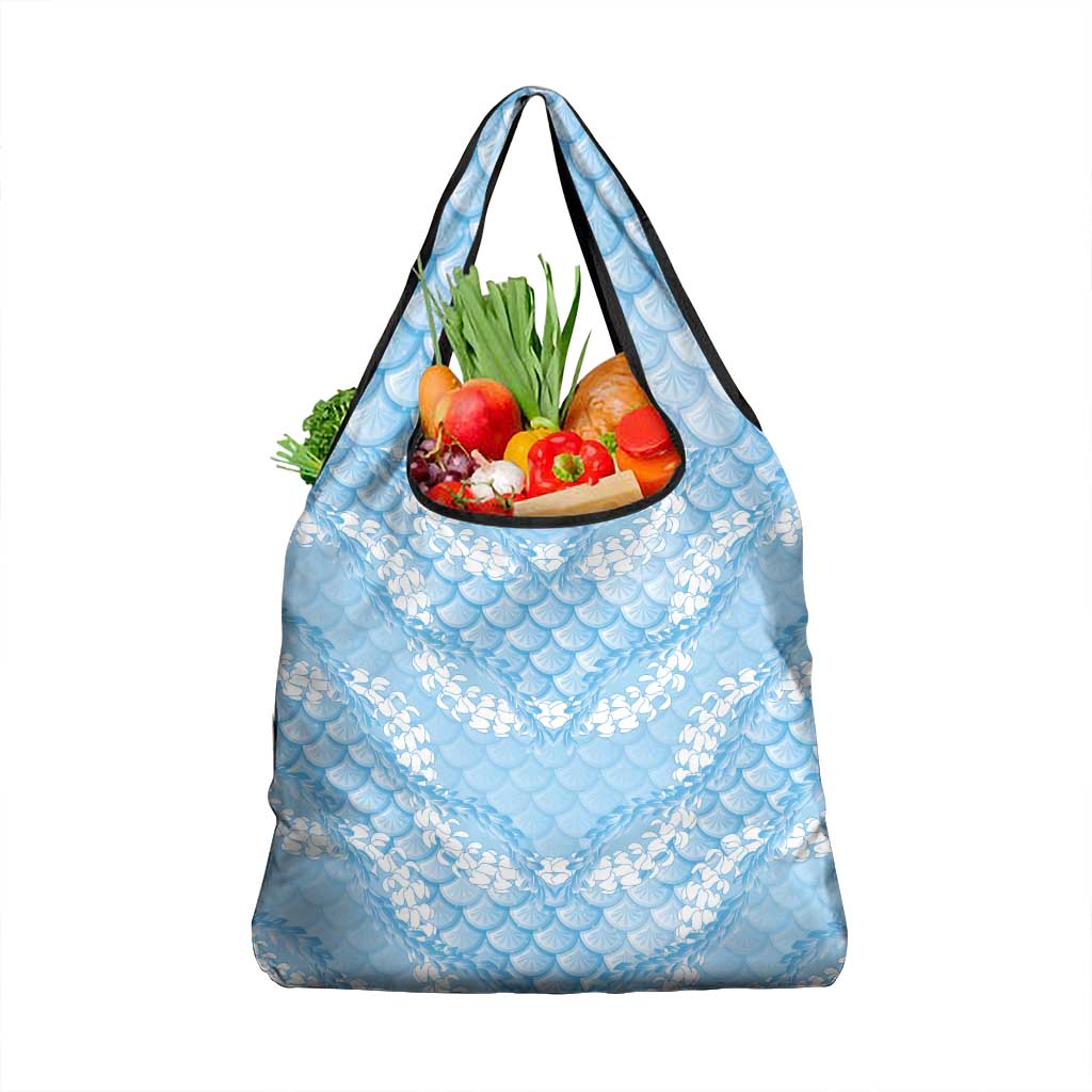 Baby Blue Mermaid Puakenikeni Maile Lei Grocery Bag LT01 1-pack One Size Blue - Polynesian Pride