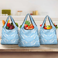 Baby Blue Mermaid Puakenikeni Maile Lei Grocery Bag LT01 3-pack One Size Blue - Polynesian Pride