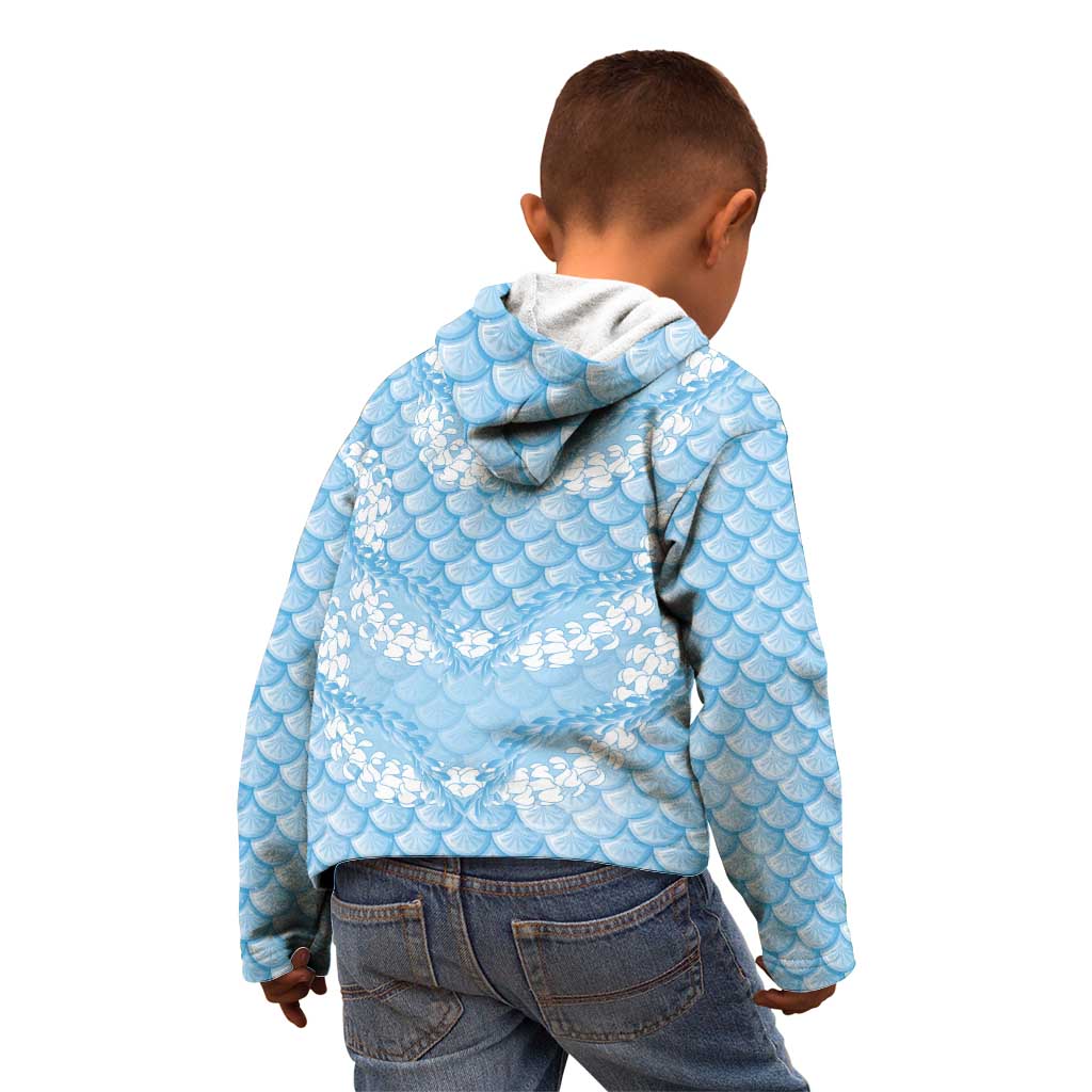 Baby Blue Mermaid Puakenikeni Maile Lei Kid Hoodie LT01 - Polynesian Pride