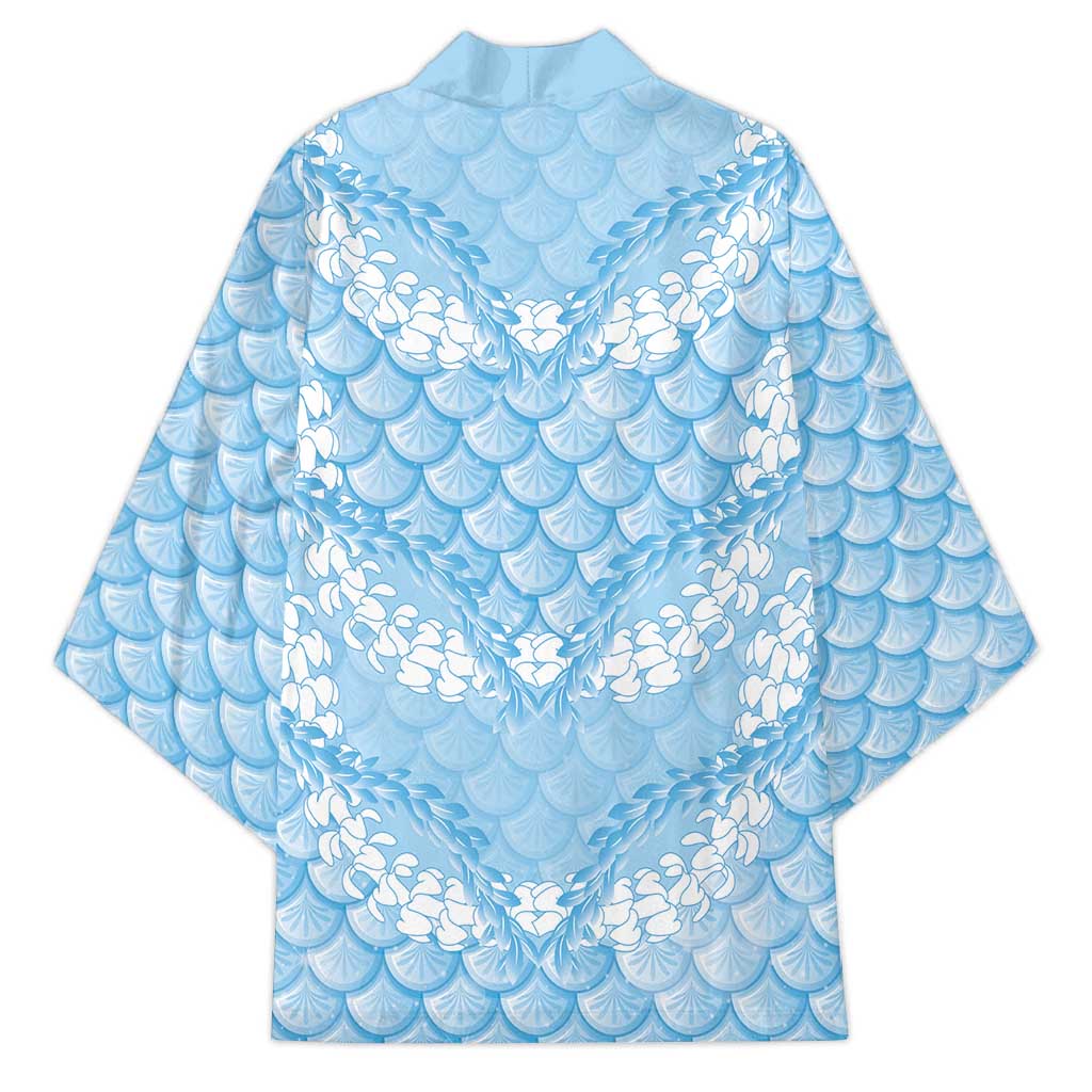 Baby Blue Mermaid Puakenikeni Maile Lei Kimono LT01 - Polynesian Pride
