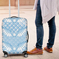 Baby Blue Mermaid Puakenikeni Maile Lei Luggage Cover LT01 Blue - Polynesian Pride