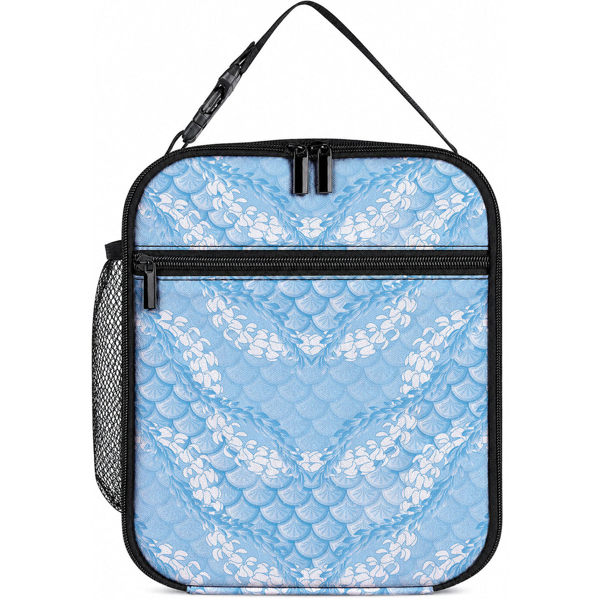 Baby Blue Mermaid Puakenikeni Maile Lei Lunch Bag LT01 10.2 × 8.3 × 4.3 inch Blue - Polynesian Pride