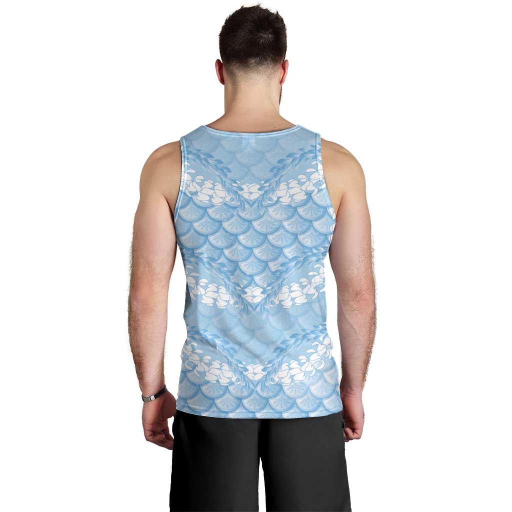 Baby Blue Mermaid Puakenikeni Maile Lei Men Tank Top LT01 - Polynesian Pride