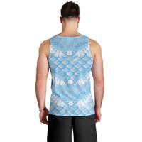 Baby Blue Mermaid Puakenikeni Maile Lei Men Tank Top LT01 - Polynesian Pride