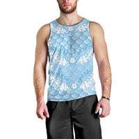 Baby Blue Mermaid Puakenikeni Maile Lei Men Tank Top LT01 - Polynesian Pride