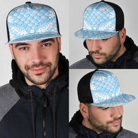 Baby Blue Mermaid Puakenikeni Maile Lei Mesh Trucker Cap LT01 - Polynesian Pride