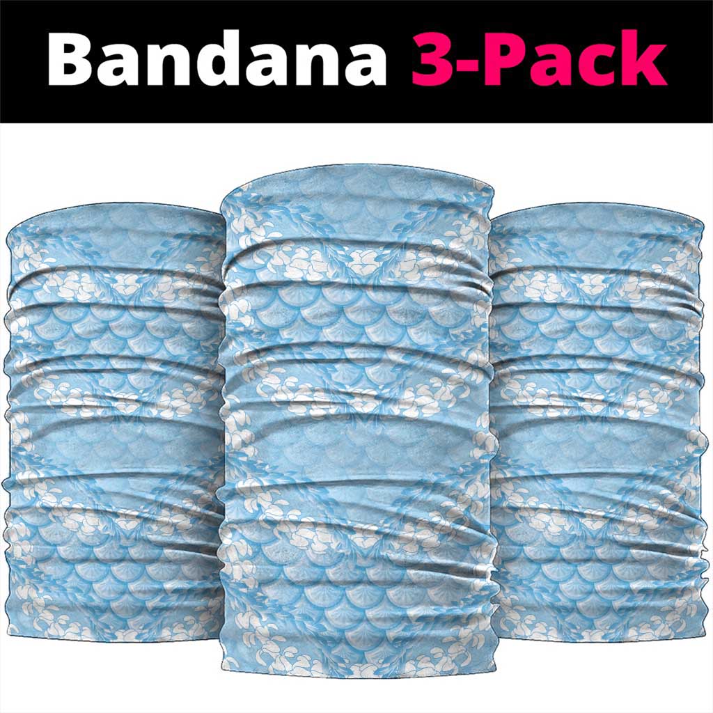 Baby Blue Mermaid Puakenikeni Maile Lei Neck Gaiter LT01 package One Size: 25*50cm Blue - Polynesian Pride
