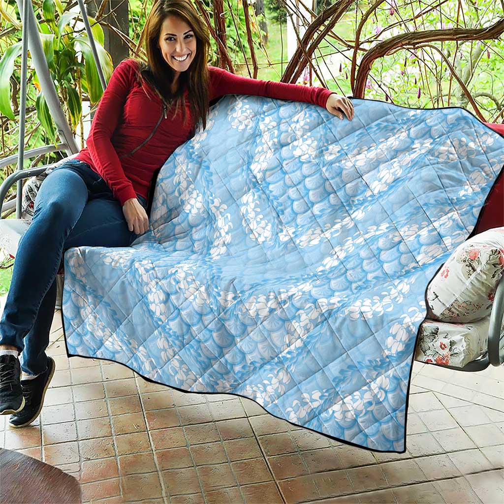 Baby Blue Mermaid Puakenikeni Maile Lei Quilt LT01 - Polynesian Pride