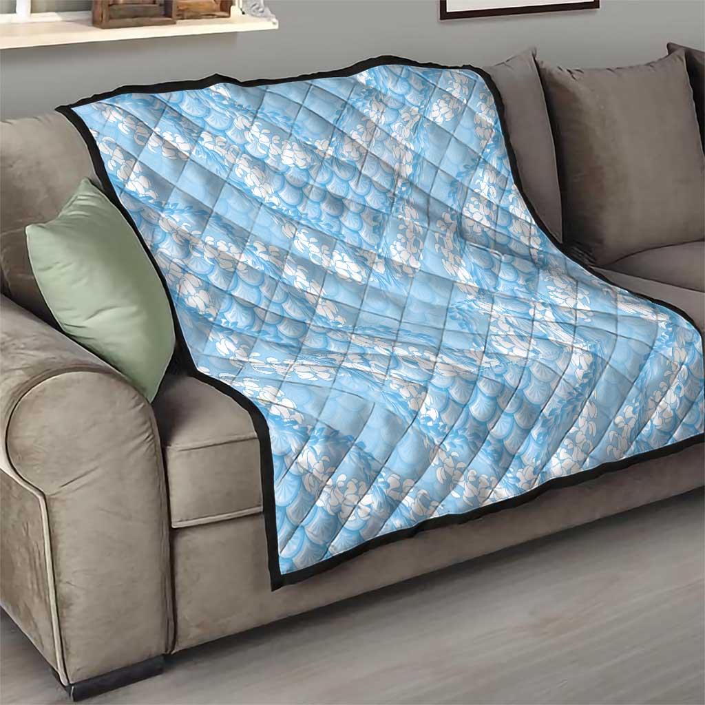 Baby Blue Mermaid Puakenikeni Maile Lei Quilt LT01 - Polynesian Pride