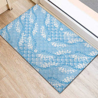Baby Blue Mermaid Puakenikeni Maile Lei Rubber Doormat LT01 - Polynesian Pride