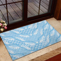 Baby Blue Mermaid Puakenikeni Maile Lei Rubber Doormat LT01 - Polynesian Pride