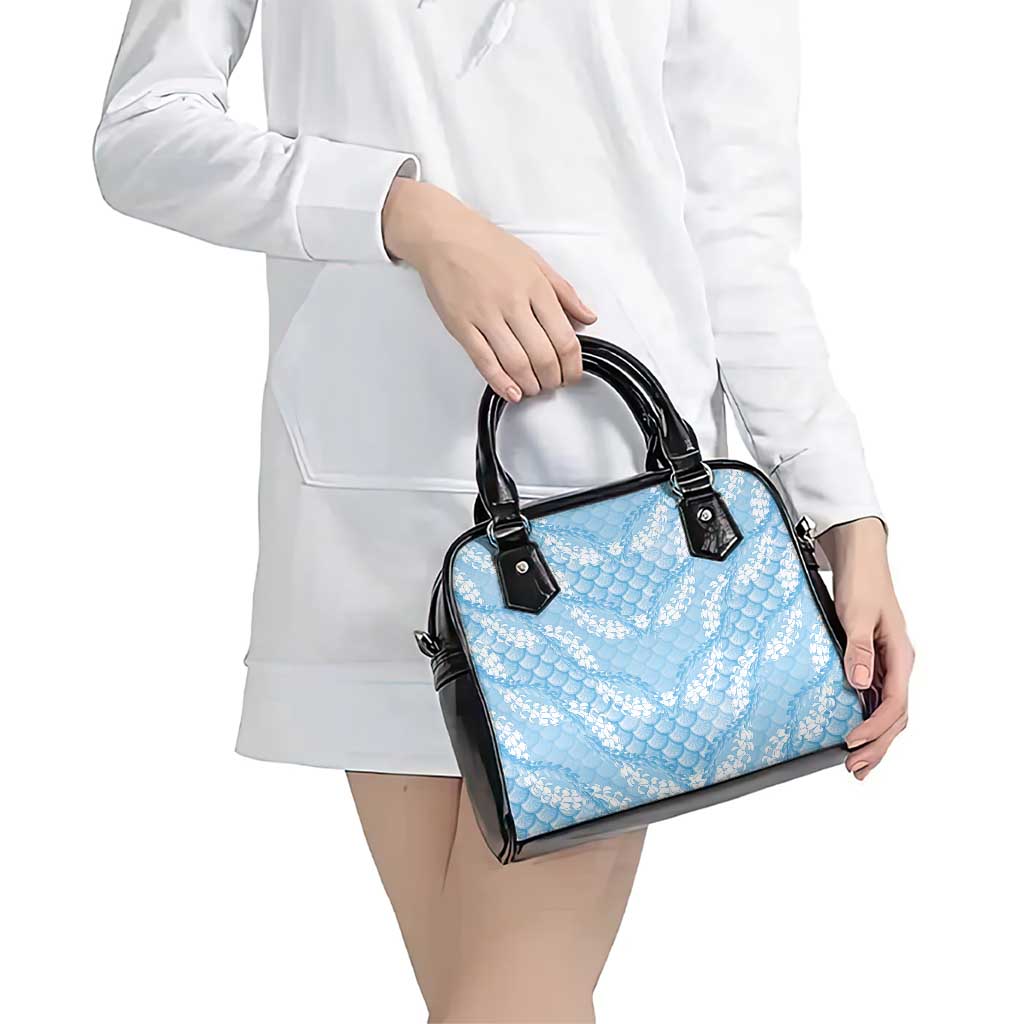 Baby Blue Mermaid Puakenikeni Maile Lei Shoulder Handbag LT01 - Polynesian Pride