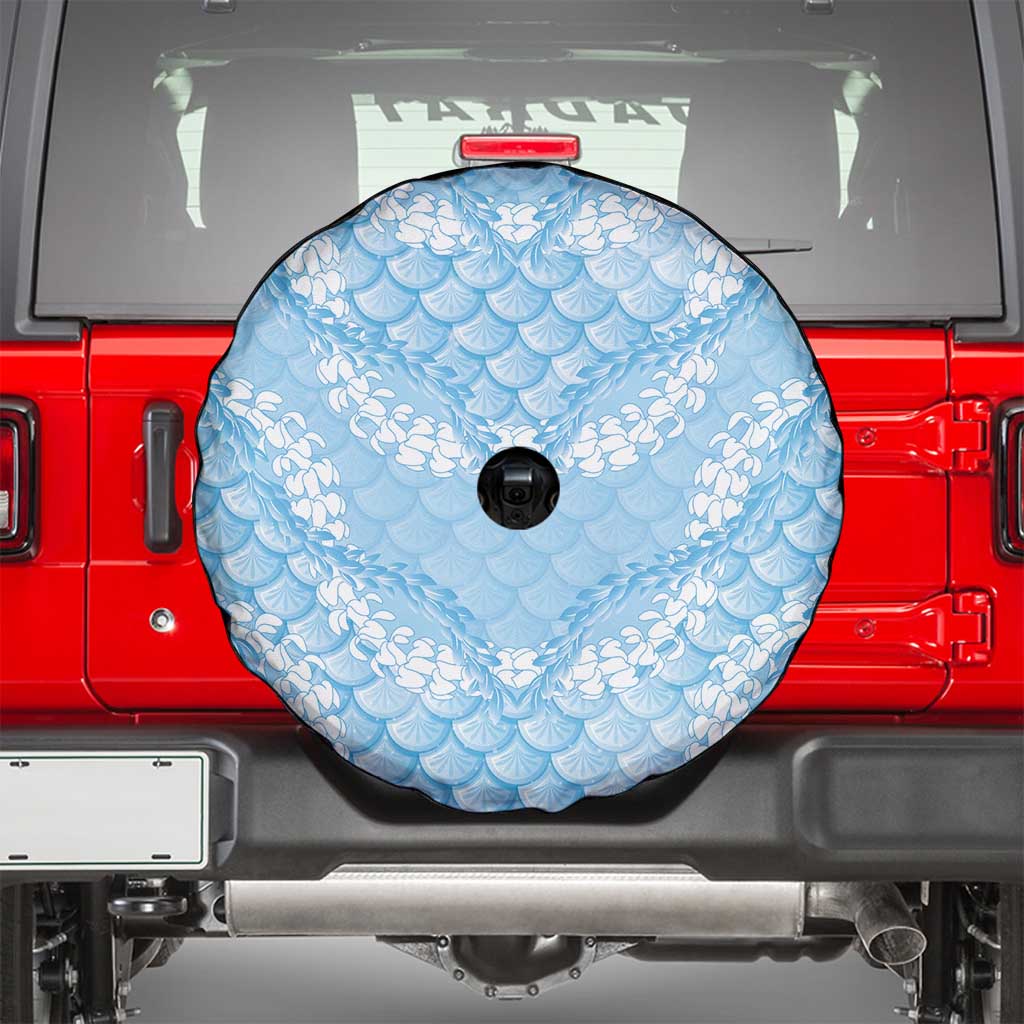 Baby Blue Mermaid Puakenikeni Maile Lei Spare Tire Cover LT01 - Polynesian Pride