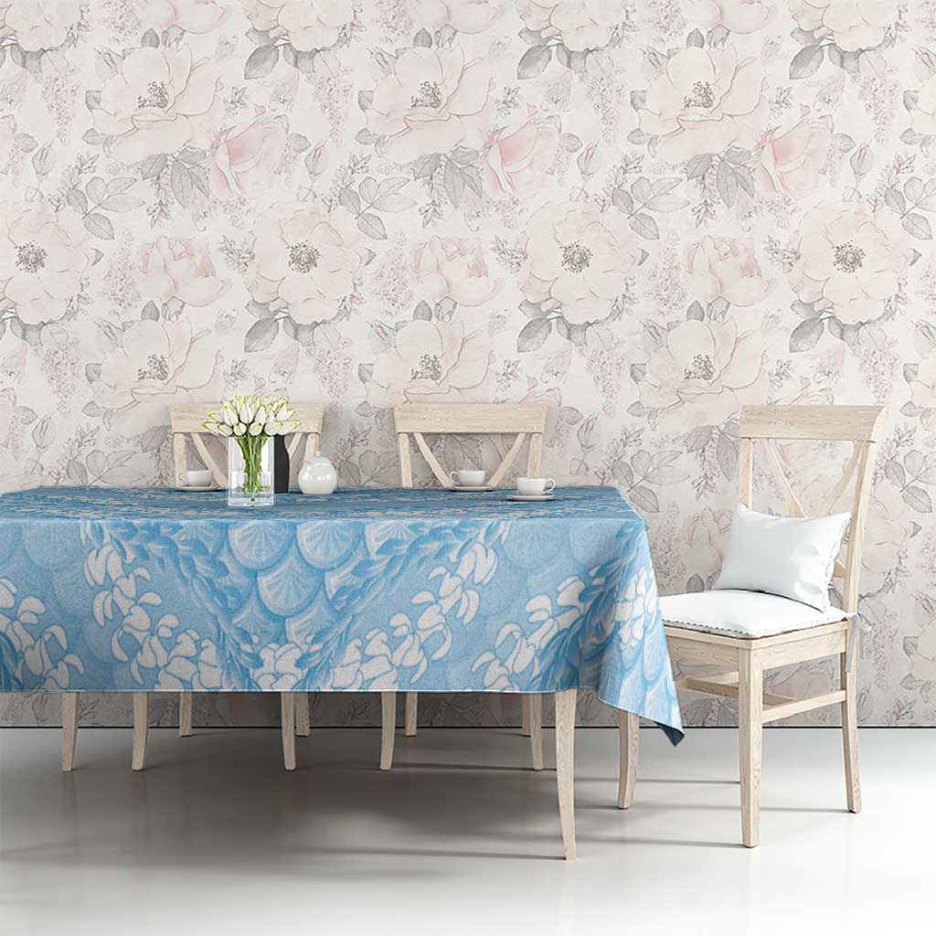 Baby Blue Mermaid Puakenikeni Maile Lei Tablecloth