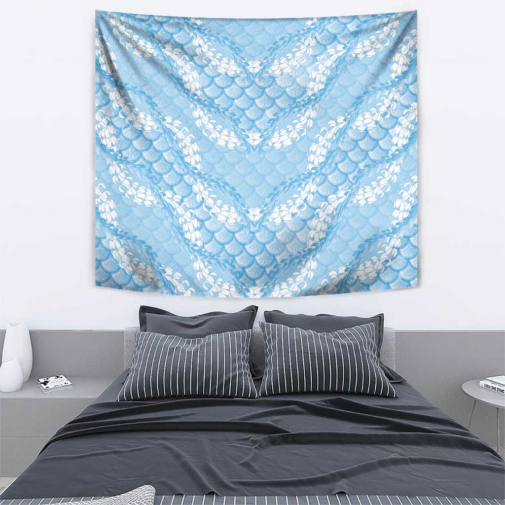 Baby Blue Mermaid Puakenikeni Maile Lei Tapestry LT01 - Polynesian Pride