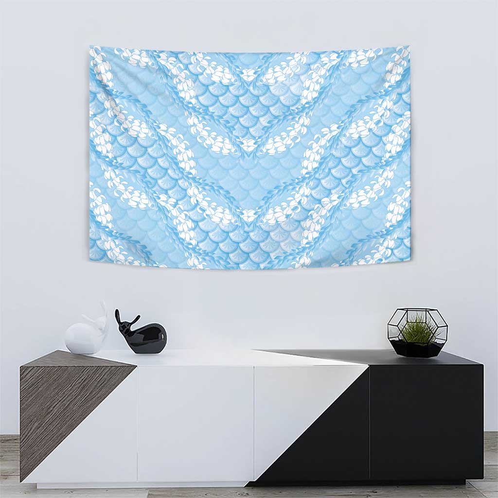 Baby Blue Mermaid Puakenikeni Maile Lei Tapestry LT01 - Polynesian Pride