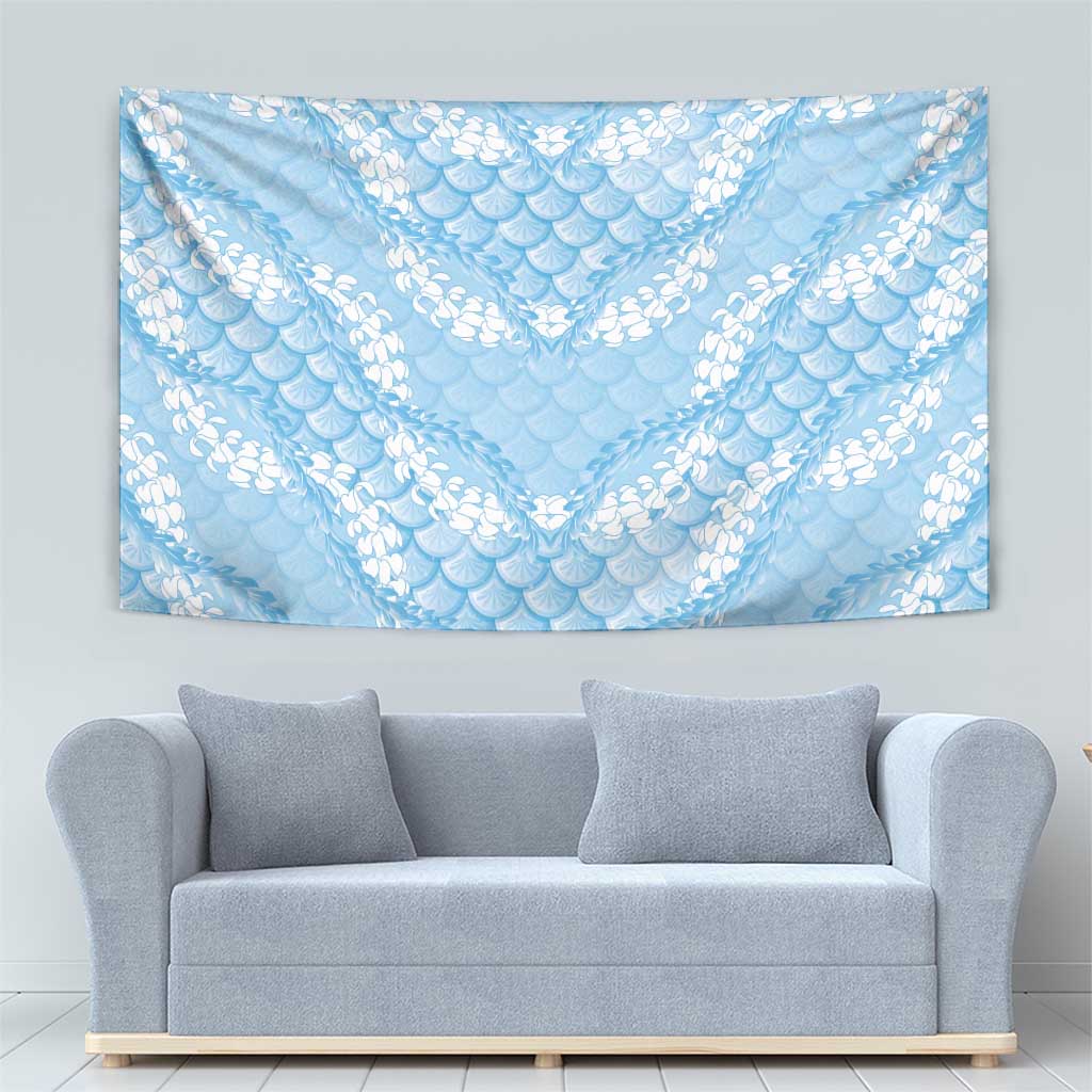 Baby Blue Mermaid Puakenikeni Maile Lei Tapestry LT01 - Polynesian Pride