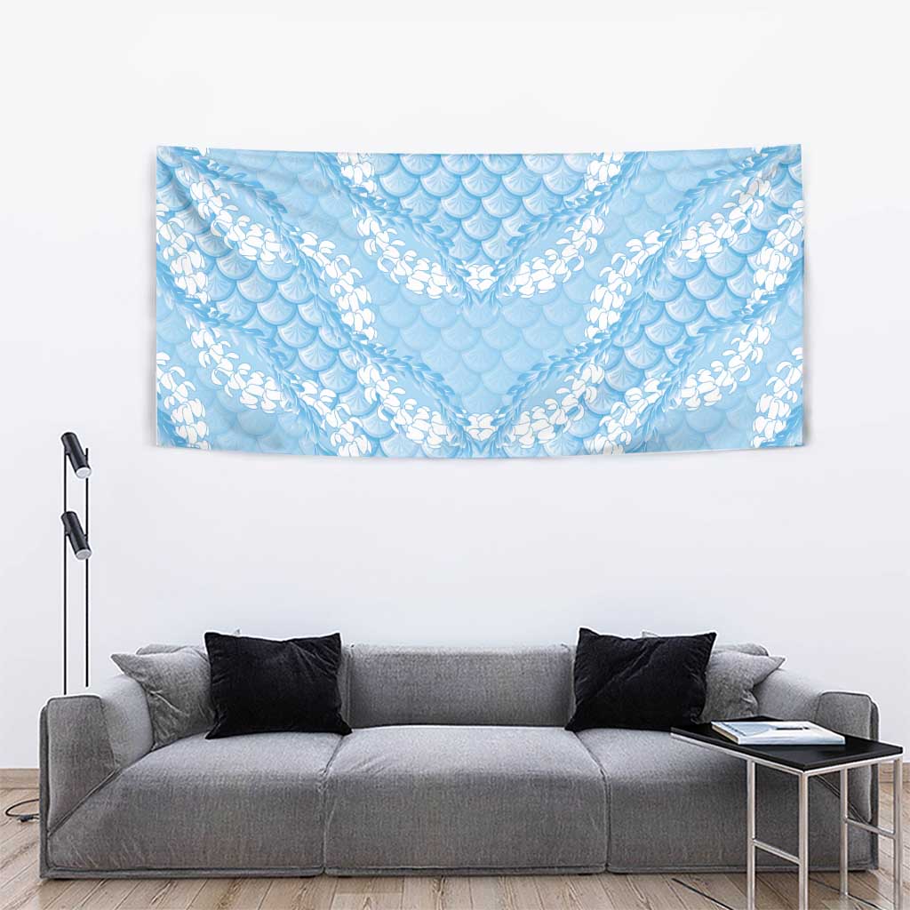 Baby Blue Mermaid Puakenikeni Maile Lei Tapestry LT01 - Polynesian Pride