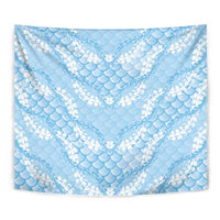 Baby Blue Mermaid Puakenikeni Maile Lei Tapestry LT01 - Polynesian Pride
