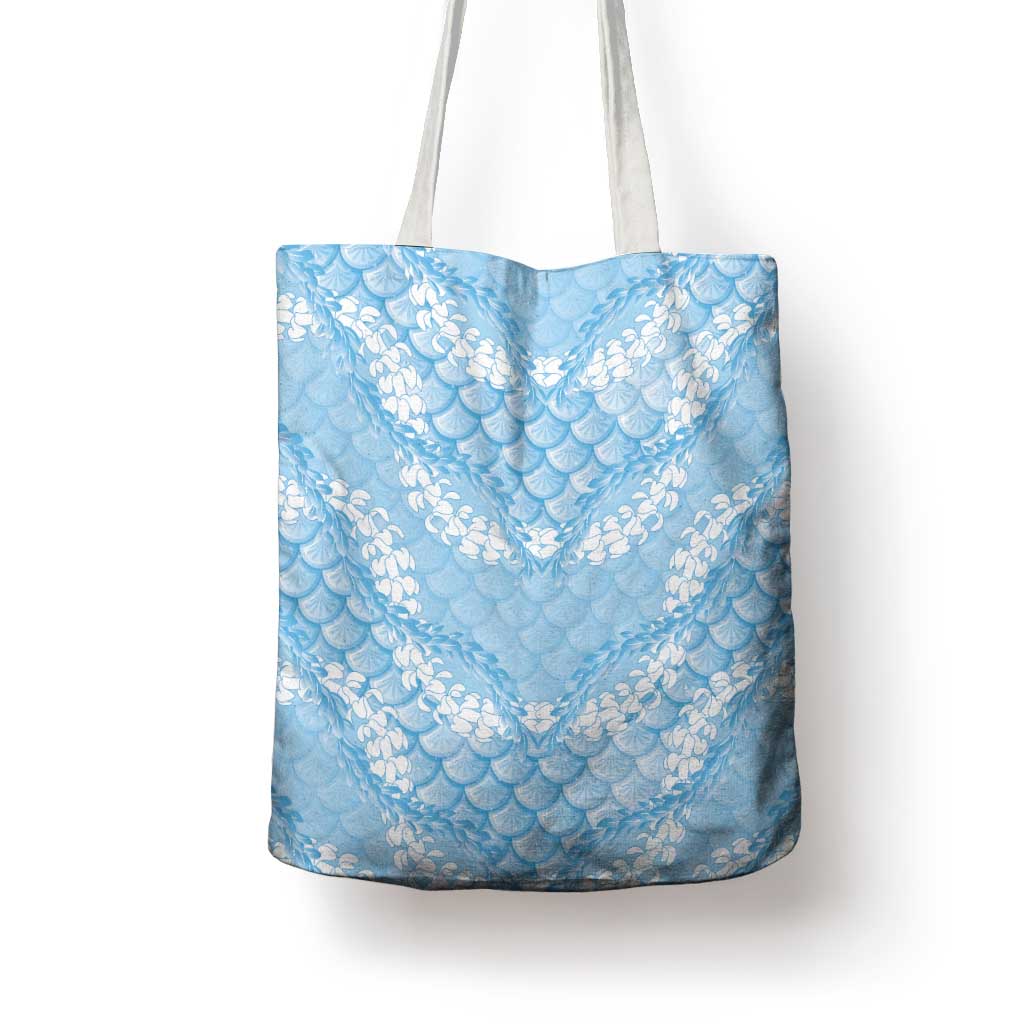 Baby Blue Mermaid Puakenikeni Maile Lei Tote Bag LT01 - Polynesian Pride