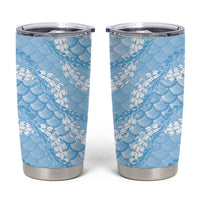 Baby Blue Mermaid Puakenikeni Maile Lei Tumbler Cup LT01 Blue - Polynesian Pride