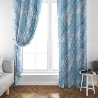 Baby Blue Mermaid Puakenikeni Maile Lei Window Curtain LT01 - Polynesian Pride