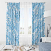 Baby Blue Mermaid Puakenikeni Maile Lei Window Curtain LT01 - Polynesian Pride