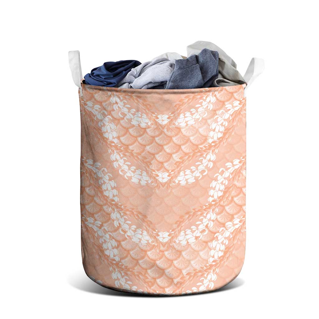 Apricot Mermaid Puakenikeni Maile Lei Laundry Basket LT01 - Polynesian Pride